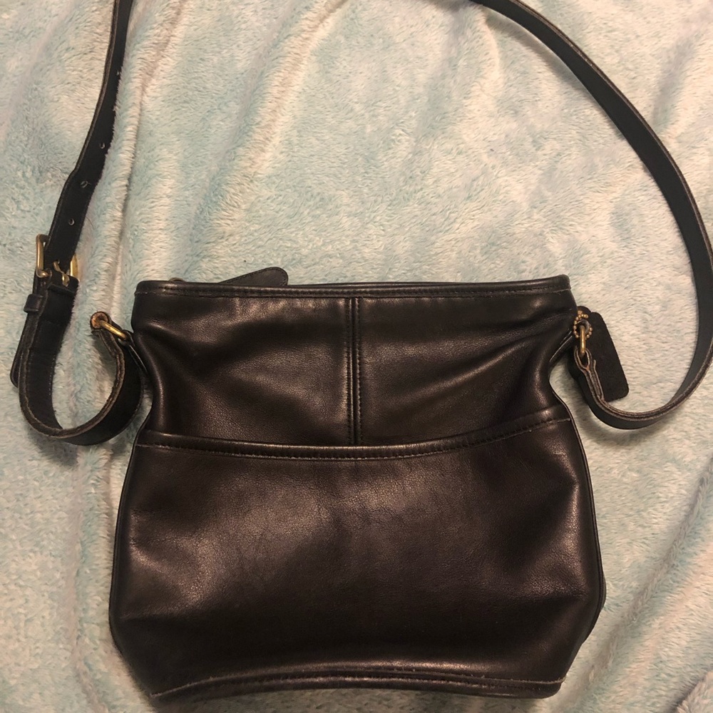 Coach leather black crossbody purse handbag